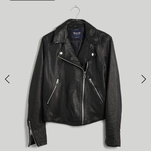 Madewell washed motorcycle leather jacket